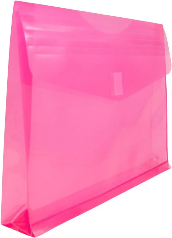 JAM PAPER Plastic Booklet Expansion Envelopes with Hook & Loop Closure - Letter