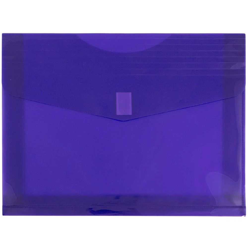 JAM PAPER Plastic Booklet Expansion Envelopes with Hook & Loop Closure - Letter