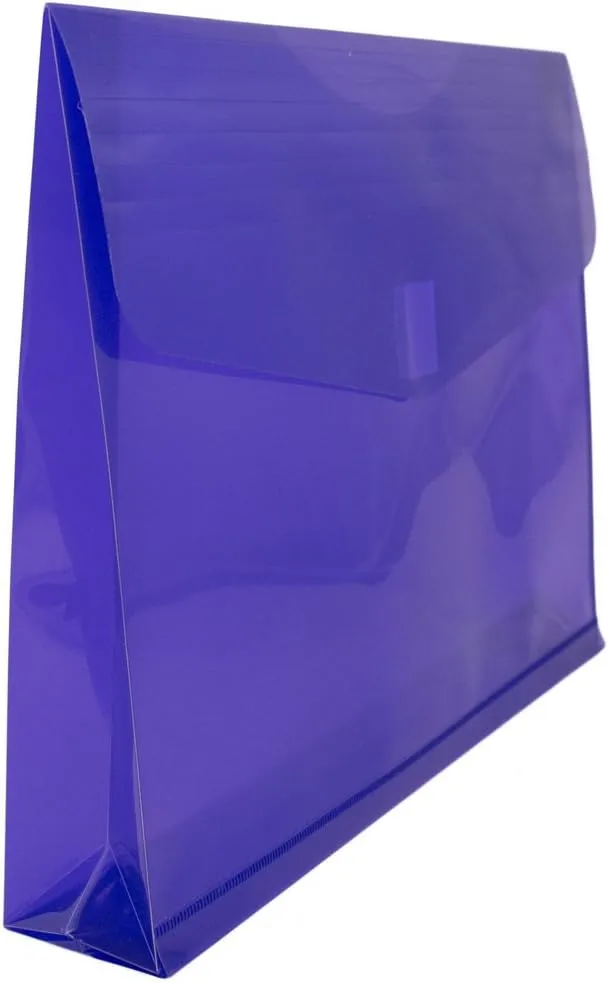 JAM PAPER Plastic Booklet Expansion Envelopes with Hook & Loop Closure - Letter