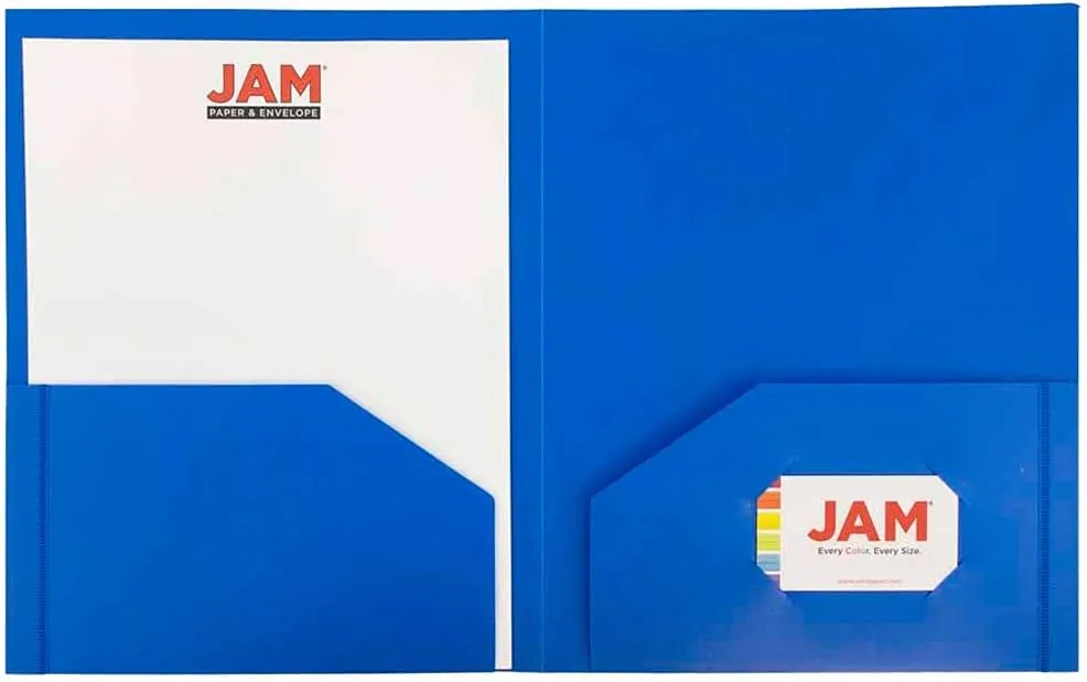 JAM Paper Heavy-Duty 2-Pocket Plastic Presentation Folders - Letter Size