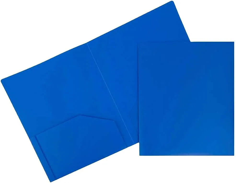 JAM Paper Heavy-Duty 2-Pocket Plastic Presentation Folders - Letter Size