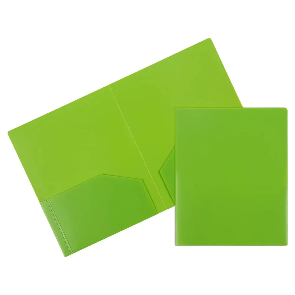 JAM Paper Heavy-Duty 2-Pocket Plastic Presentation Folders - Letter Size