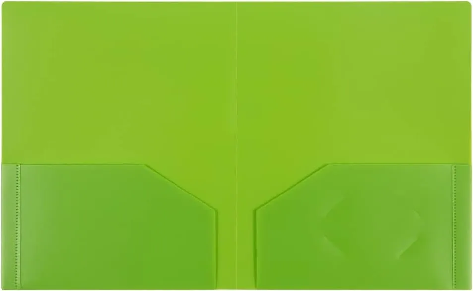 JAM Paper Heavy-Duty 2-Pocket Plastic Presentation Folders - Letter Size