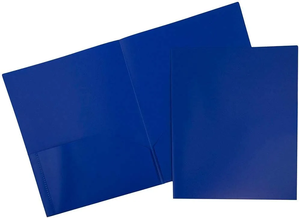 JAM Paper Plastic 2-Pocket POP Folders