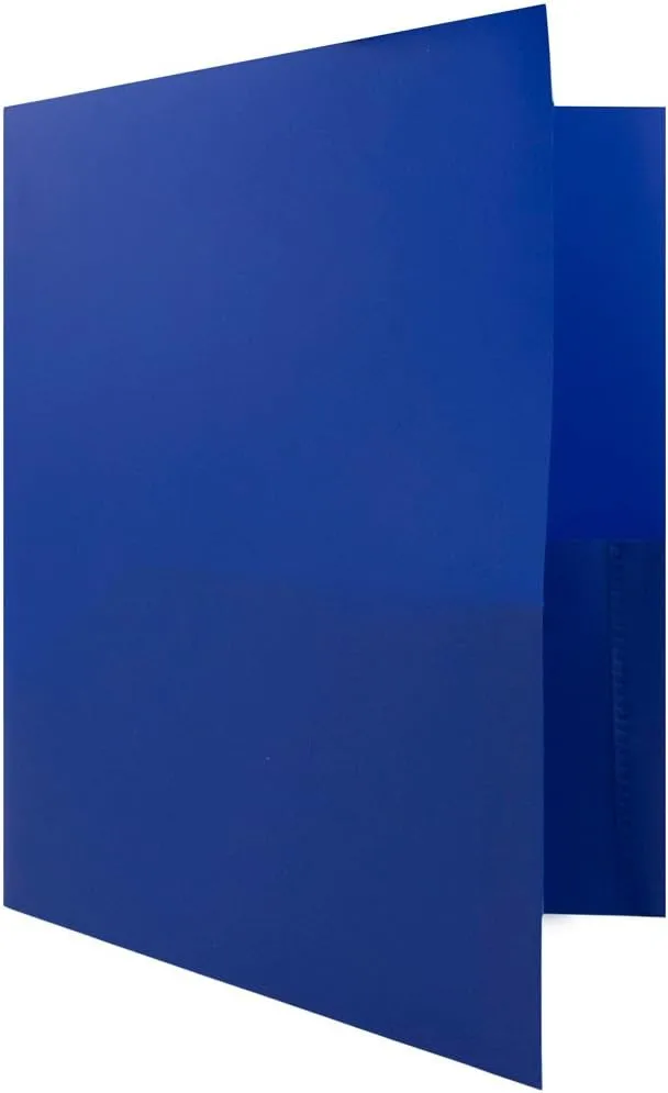 JAM Paper Plastic 2-Pocket POP Folders with Metal Prongs