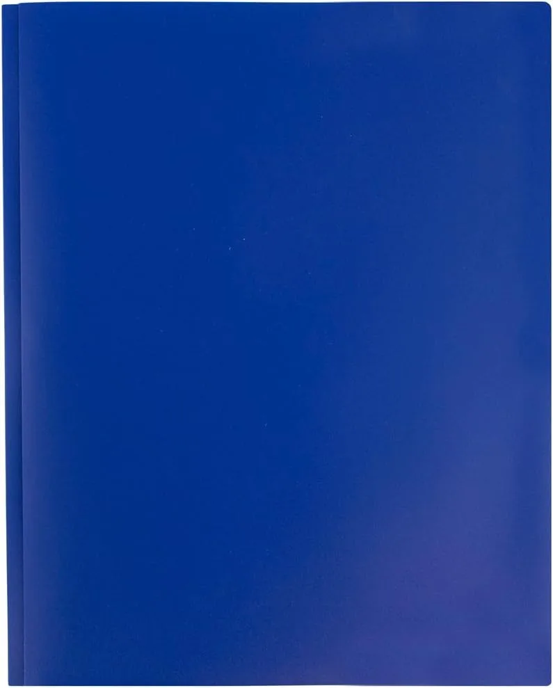 JAM Paper Plastic 2-Pocket POP Folders with Metal Prongs