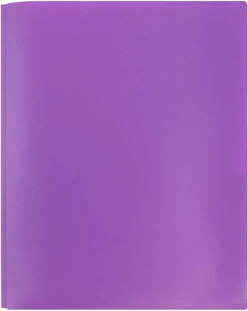 JAM Paper Plastic 2-Pocket POP Folders with Metal Prongs