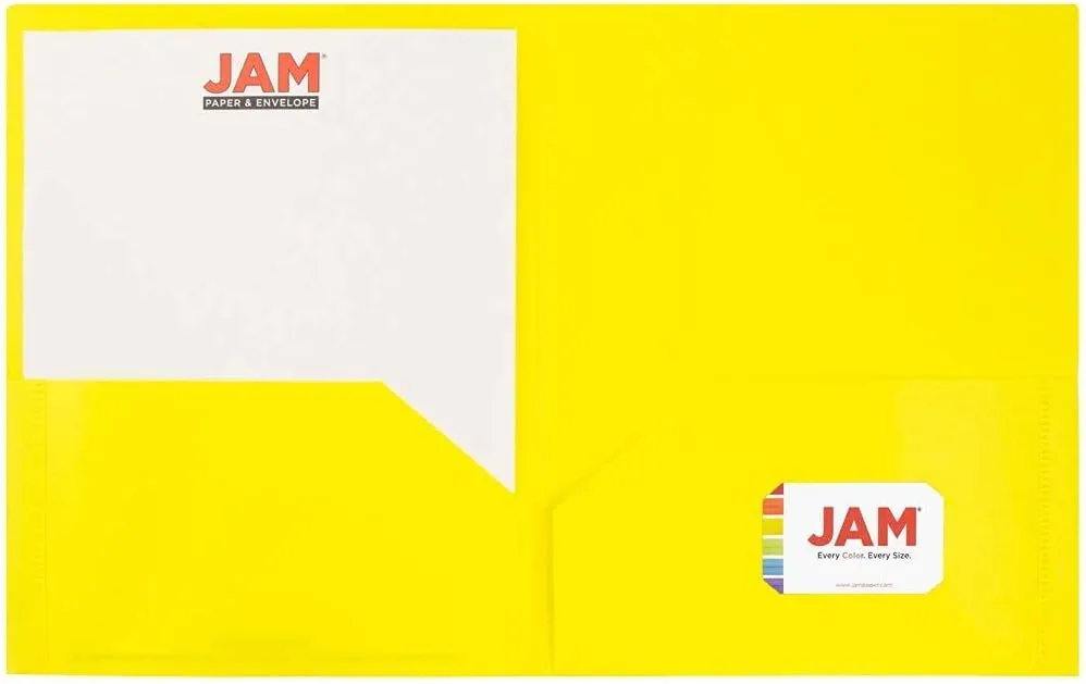 JAM Paper Plastic 2-Pocket POP Folders