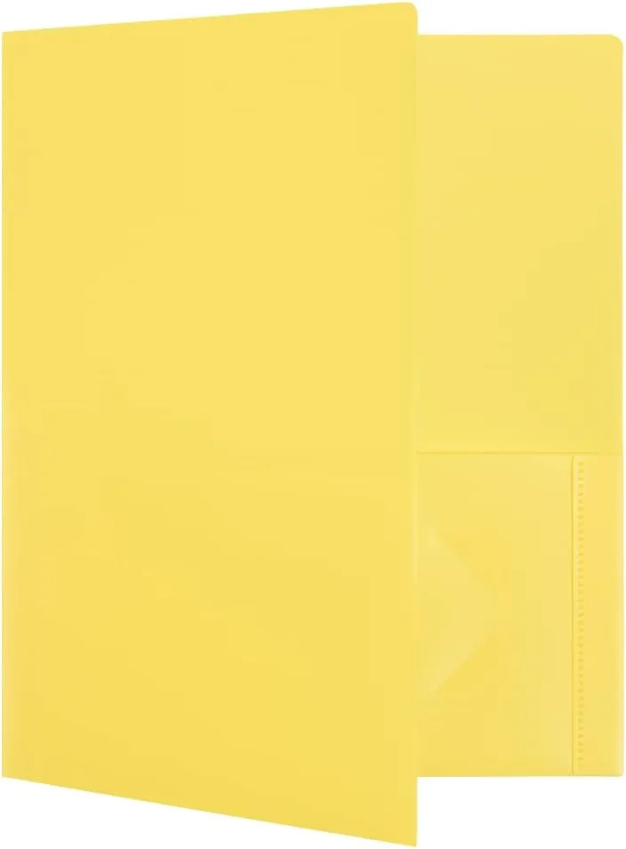 JAM Paper Heavy-Duty 2-Pocket Plastic Presentation Folders - Letter Size