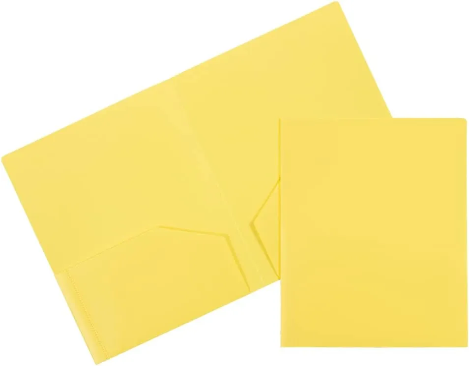 JAM Paper Heavy-Duty 2-Pocket Plastic Presentation Folders - Letter Size