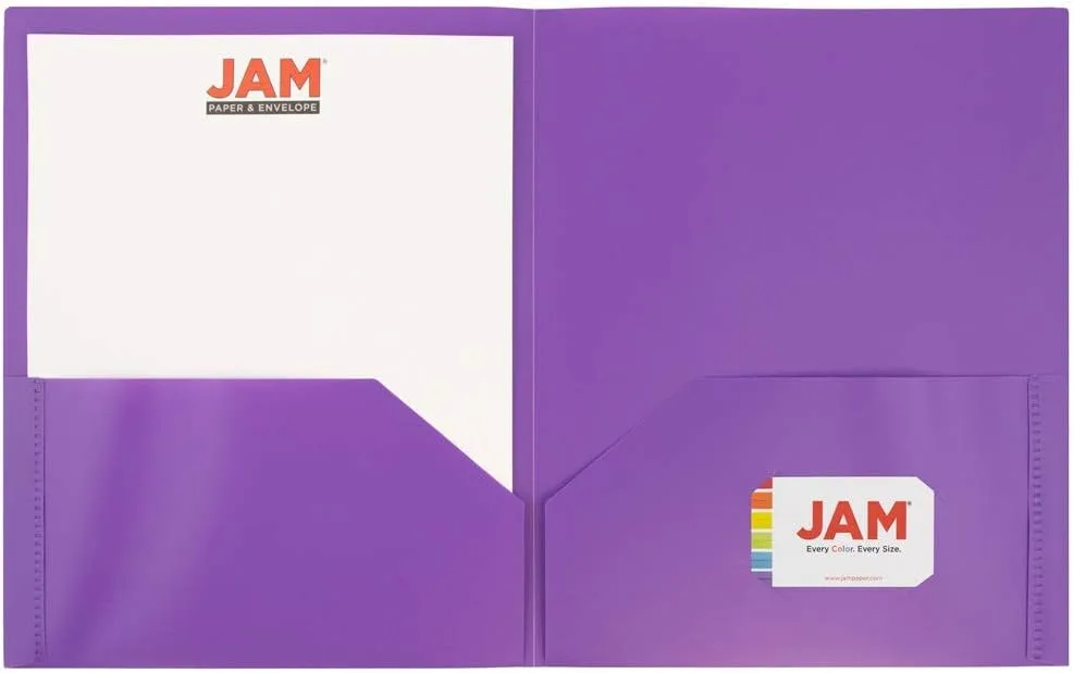 JAM Paper Plastic 2-Pocket POP Folders