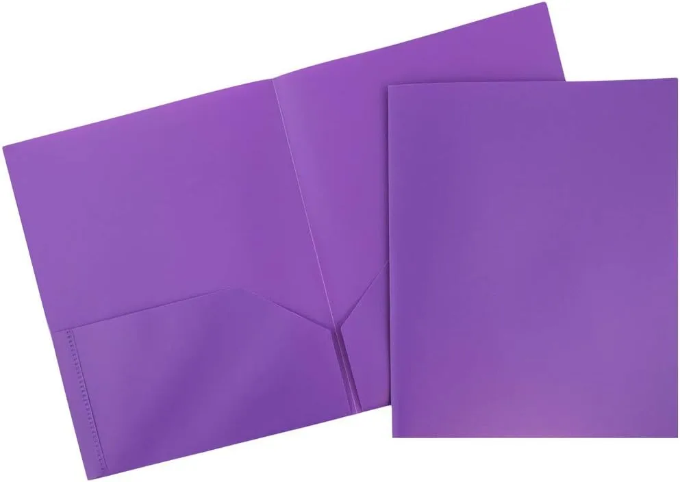 JAM Paper Plastic 2-Pocket POP Folders