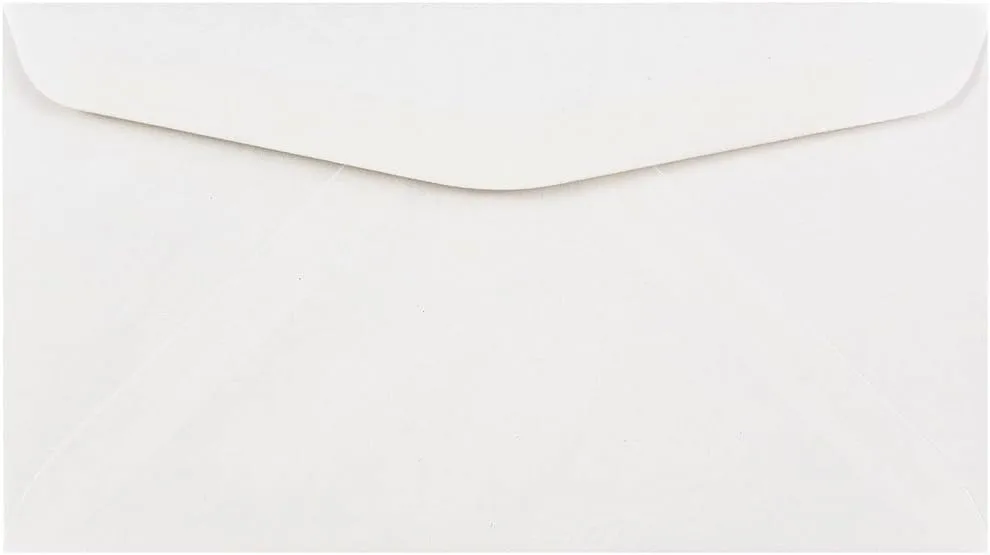 JAM PAPER #6 3/4 Business Booklet Envelopes - 3 5/8 x 6 1/2 - White - 25/pack