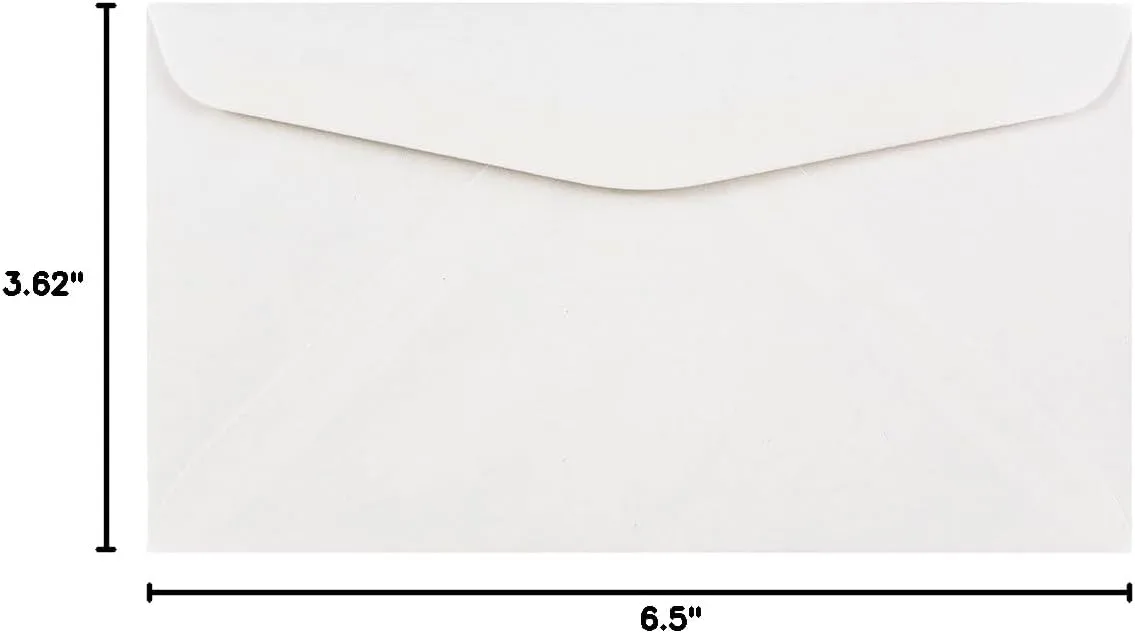JAM PAPER #6 3/4 Business Booklet Envelopes - 3 5/8 x 6 1/2 - White - 25/pack