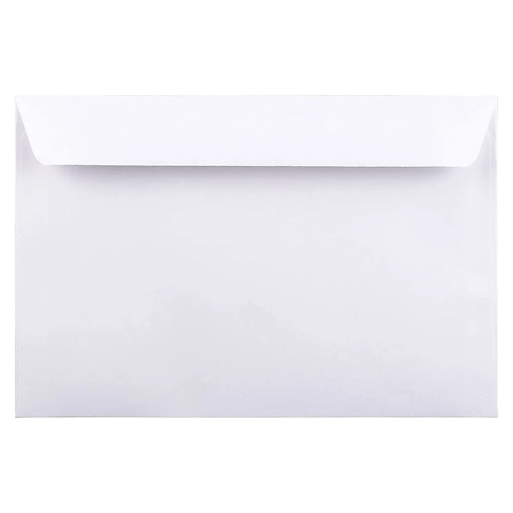 JAM PAPER Booklet Envelopes With Gummed Closure - White