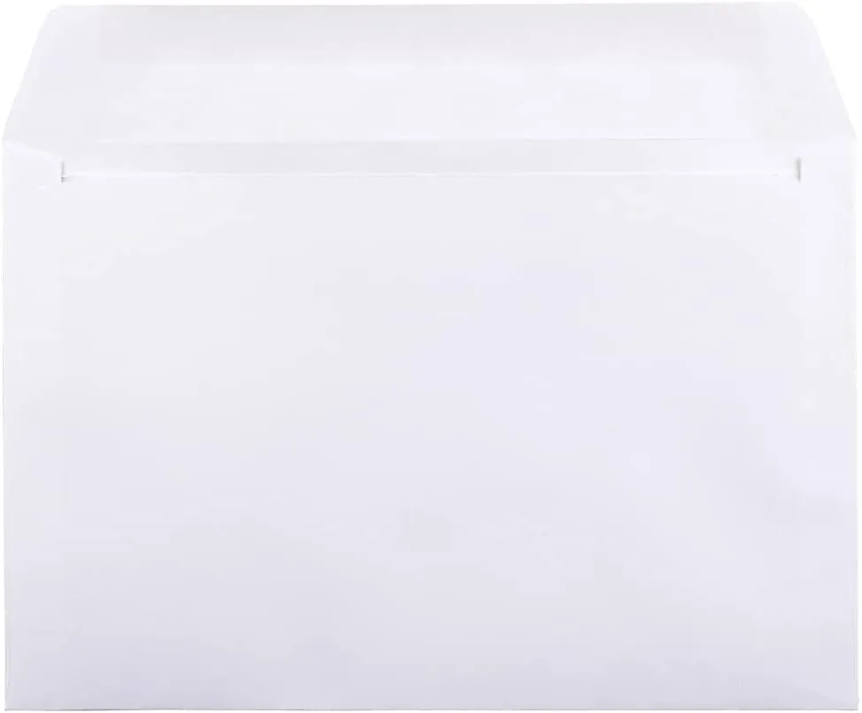 JAM PAPER Booklet Envelopes With Gummed Closure - White