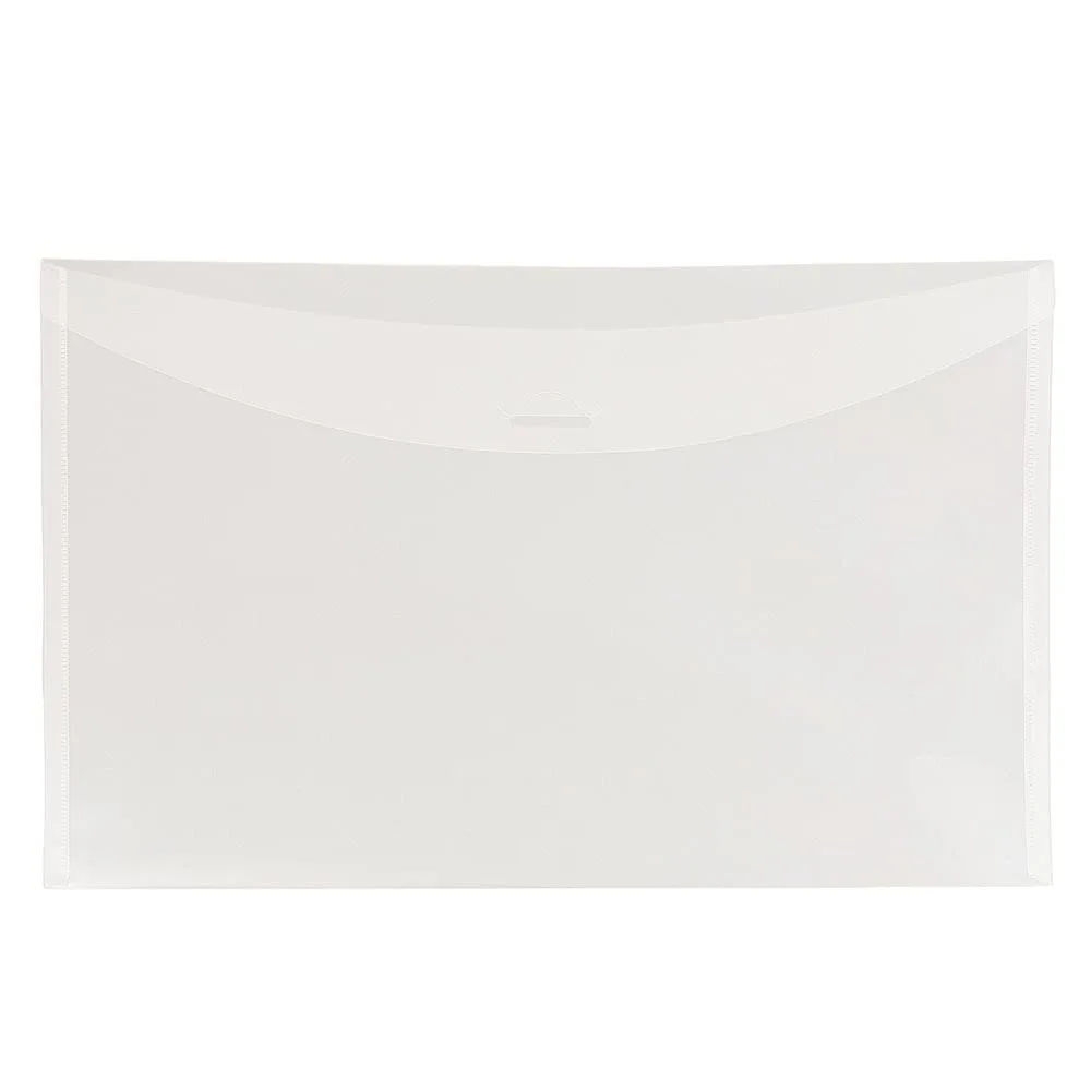 JAM PAPER Plastic Envelopes with Tuck Flap Closure - Clear