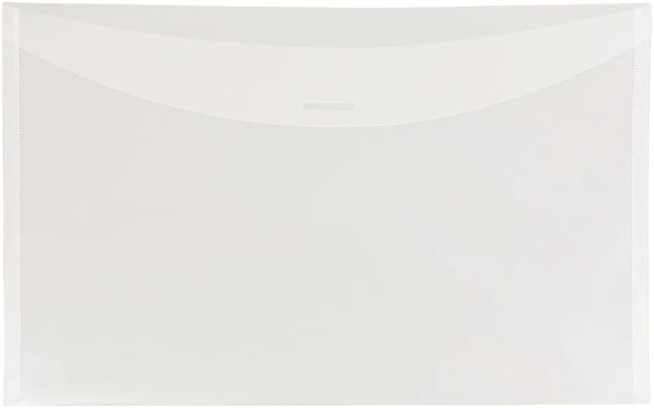 JAM PAPER Plastic Envelopes with Tuck Flap Closure - Clear