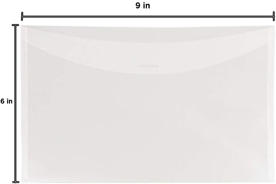 JAM PAPER Plastic Envelopes with Tuck Flap Closure - Clear