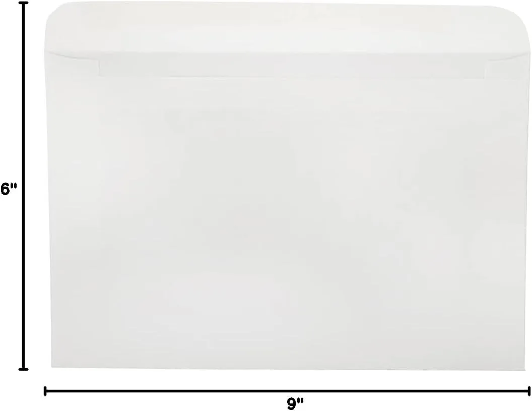 JAM Paper Window Booklet Envelopes - White - Gummed Closure - Single Window