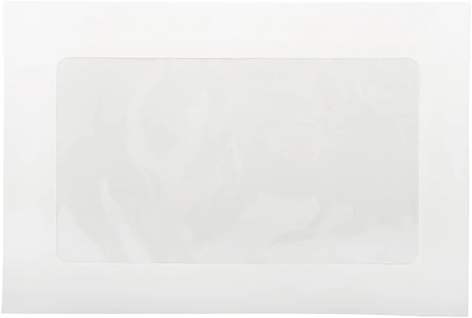 JAM Paper Window Booklet Envelopes - White - Gummed Closure - Single Window