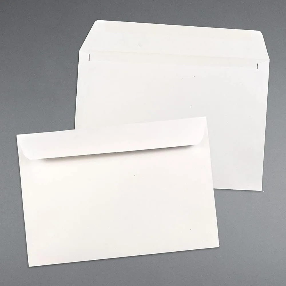 JAM PAPER Booklet Envelopes With Gummed Closure - White