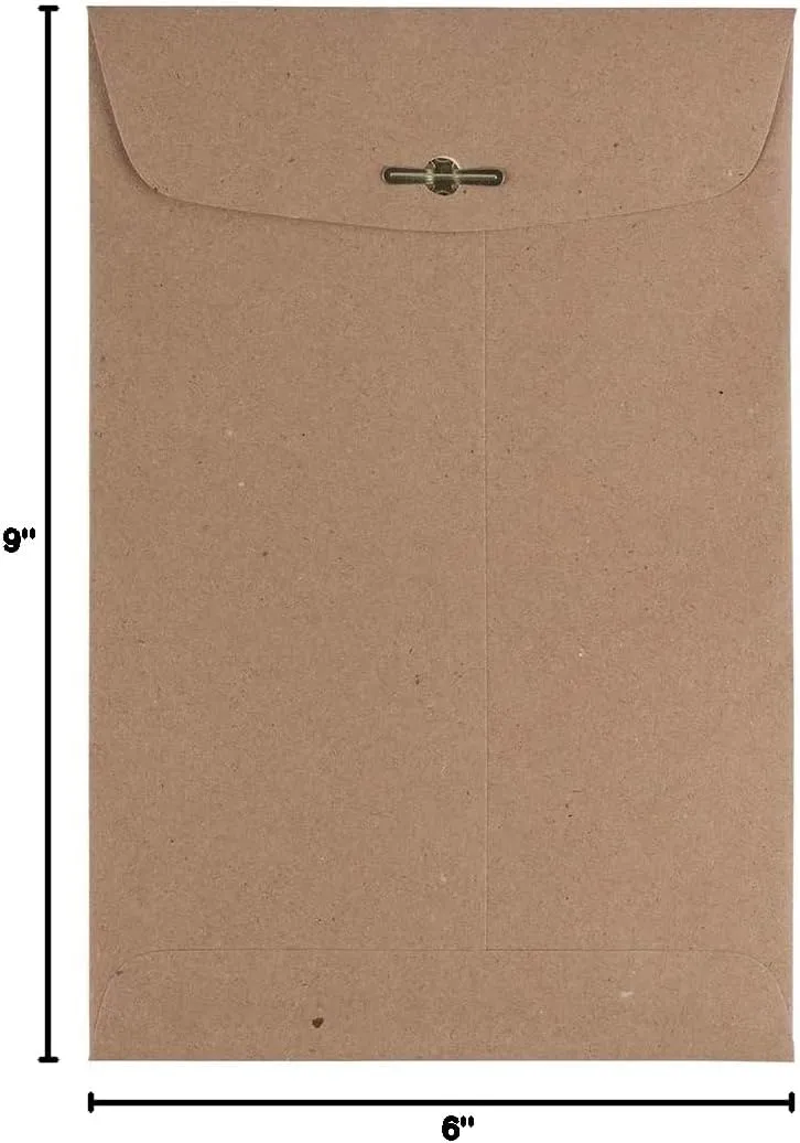 JAM PAPER 6 x 9 Open-End Catalog Envelopes with Clasp Closure