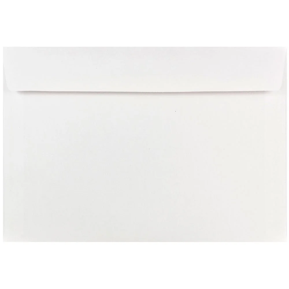 JAM PAPER Booklet Envelopes With Gummed Closure - White