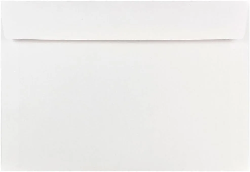 JAM PAPER Booklet Envelopes With Gummed Closure - White