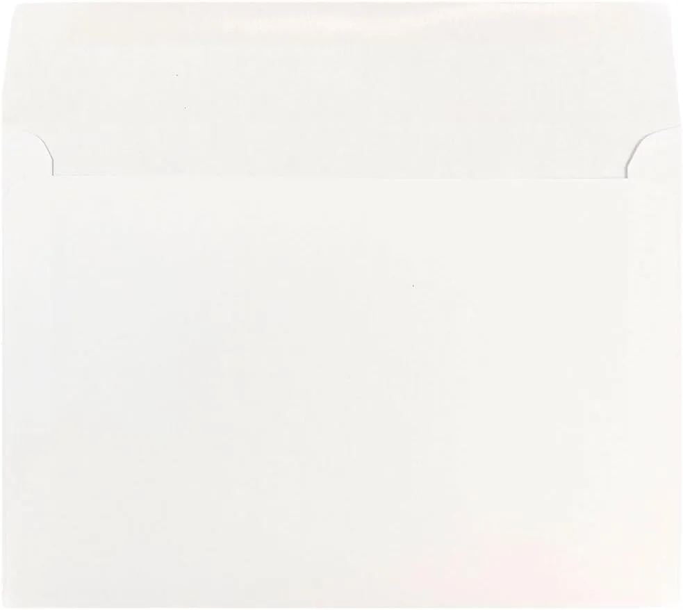 JAM PAPER Booklet Envelopes With Gummed Closure - White