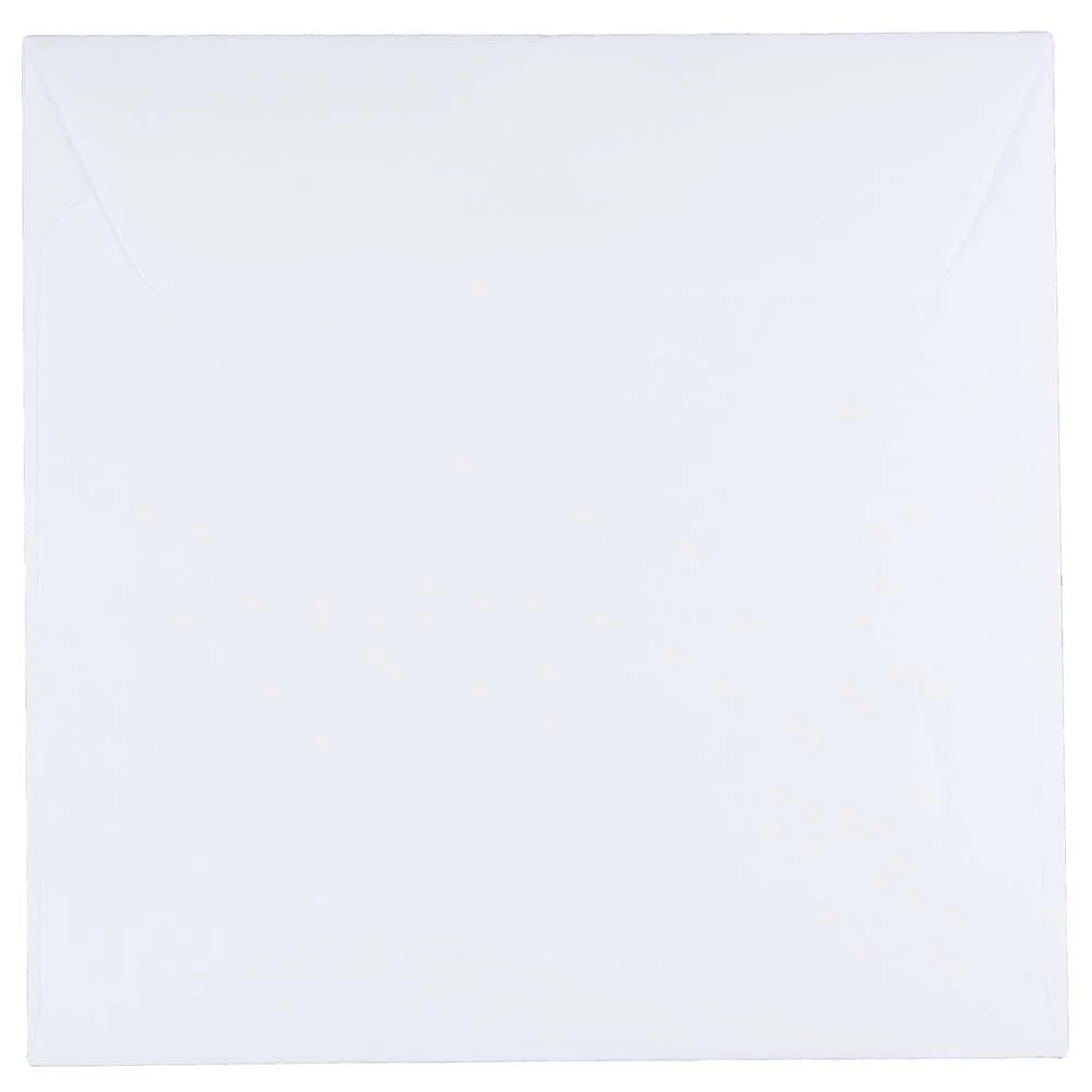 JAM PAPER Square Invitation Envelopes - White - Gummed Seal - 25/Pack