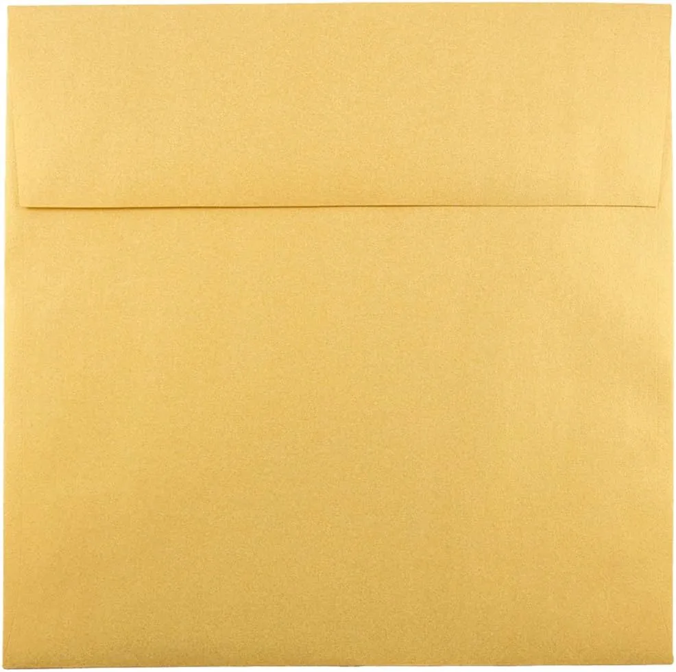 JAM PAPER Metallic Invitation Envelopes - Gold Stardream - 25/Pack