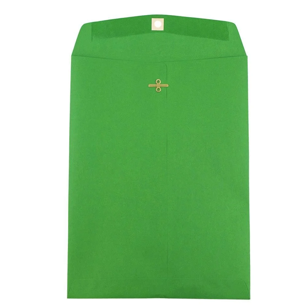 JAM Paper Open-End 9 x 12 Colored Catalog Envelopes with Clasp Closure
