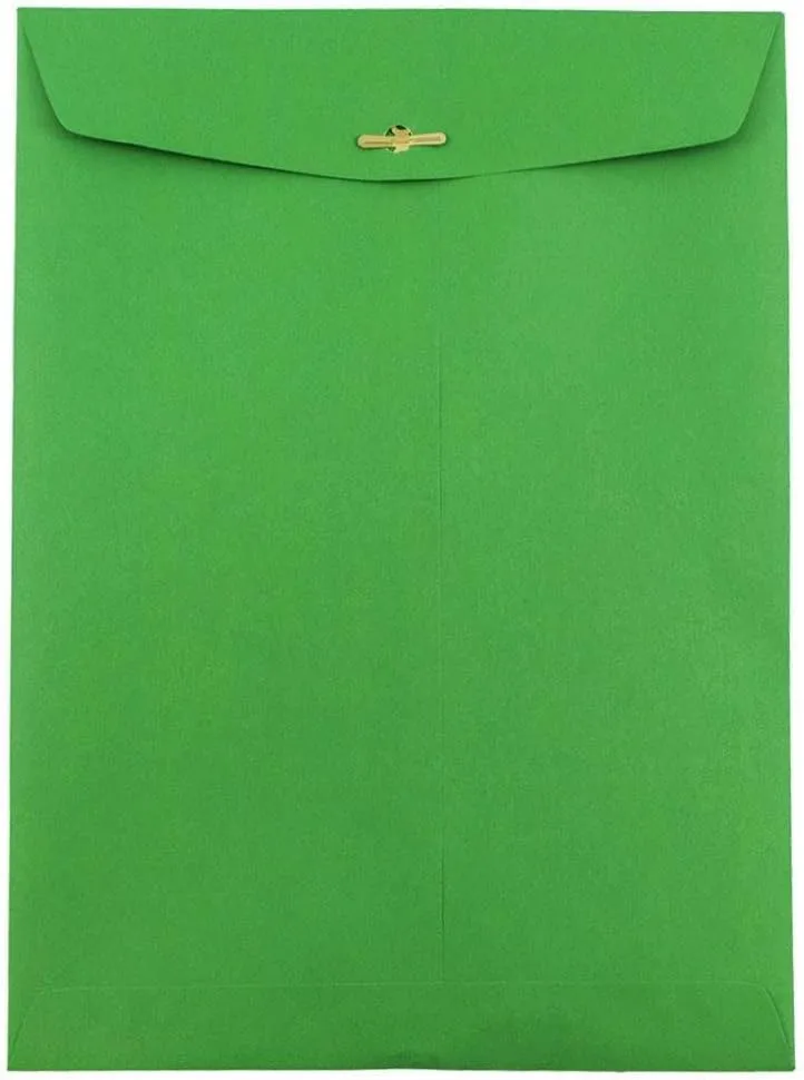 JAM Paper Open-End 9 x 12 Colored Catalog Envelopes with Clasp Closure