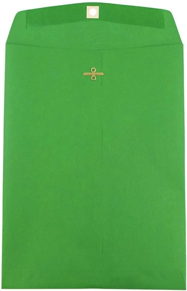 JAM Paper Open-End 9 x 12 Colored Catalog Envelopes with Clasp Closure