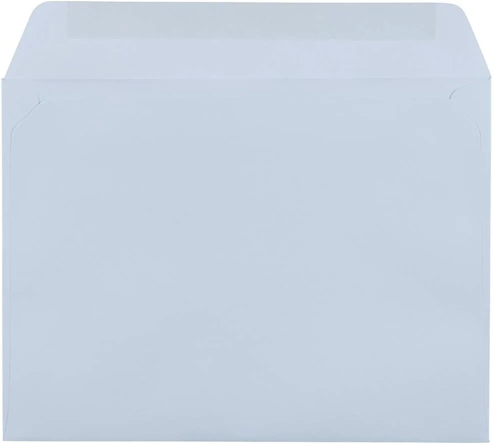 JAM PAPER 9 x 12 Booklet Premium Envelopes - Pastel Baby Blue - 25/Pack