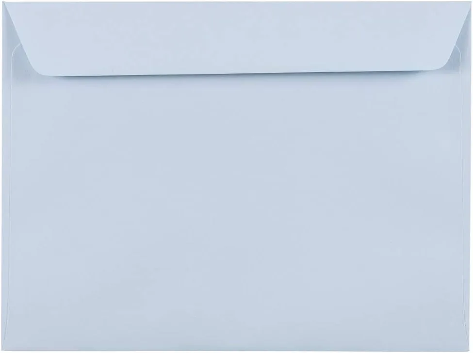 JAM PAPER 9 x 12 Booklet Premium Envelopes - Pastel Baby Blue - 25/Pack