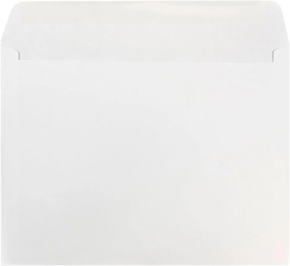 JAM PAPER Booklet Envelopes With Gummed Closure - White
