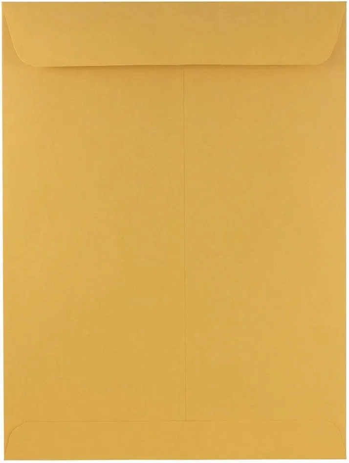 JAM PAPER 9 x 12 Open End Catalog Premium Envelopes - Brown Kraft Manila - 50/Pack 9 x 12 50 Per Pack