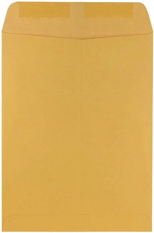 JAM PAPER 9 x 12 Open End Catalog Premium Envelopes - Brown Kraft Manila - 50/Pack 9 x 12 50 Per Pack