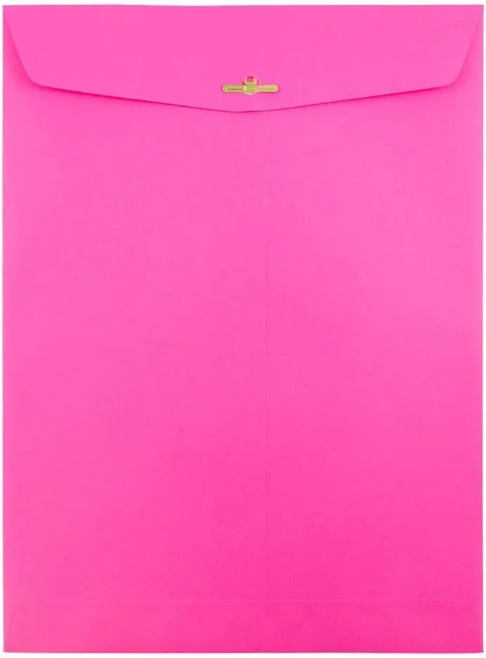 JAM Paper Open-End 9 x 12 Colored Catalog Envelopes with Clasp Closure