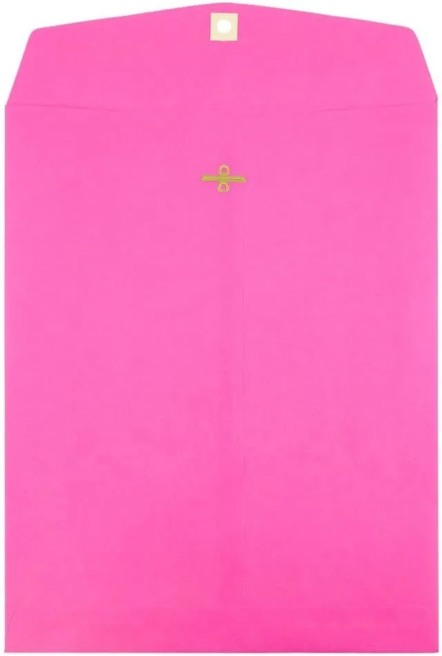 JAM Paper Open-End 9 x 12 Colored Catalog Envelopes with Clasp Closure