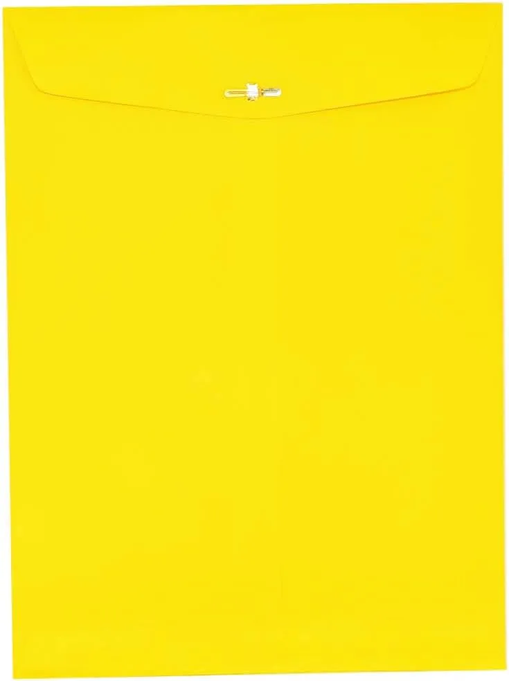 JAM Paper Open-End 9 x 12 Colored Catalog Envelopes with Clasp Closure