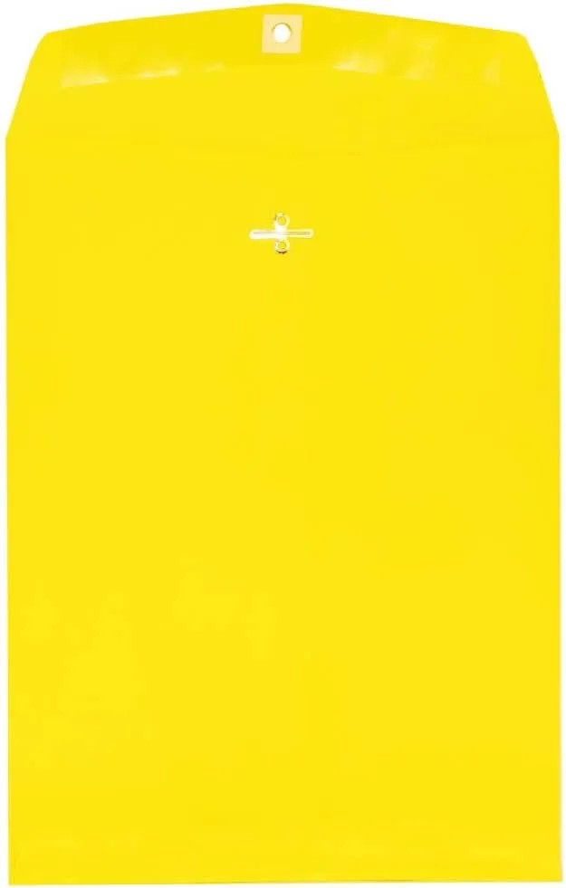 JAM Paper Open-End 9 x 12 Colored Catalog Envelopes with Clasp Closure