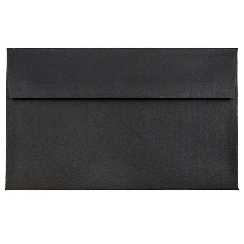JAM PAPER Booklet Invitation Envelopes, Gummed Seal, 32-lb Linen, 30% Recycled