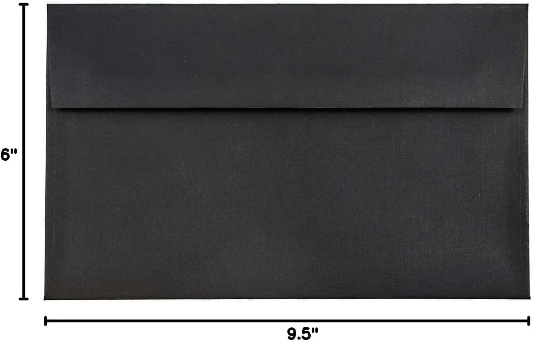 JAM PAPER Booklet Invitation Envelopes, Gummed Seal, 32-lb Linen, 30% Recycled