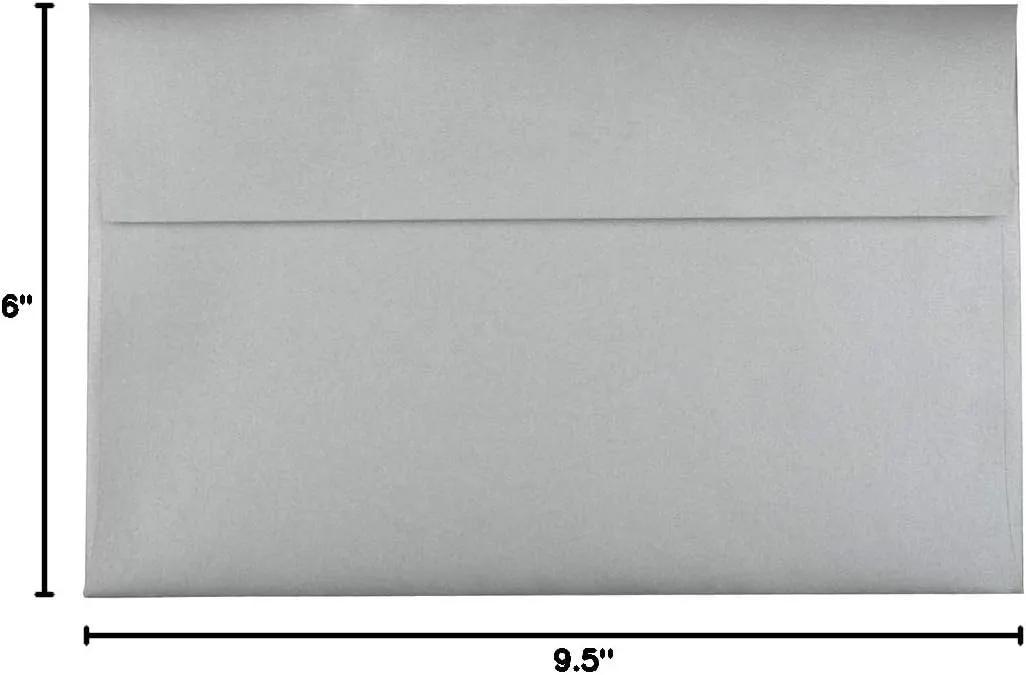 JAM PAPER Silver Stardream Metallic Invitation Envelopes