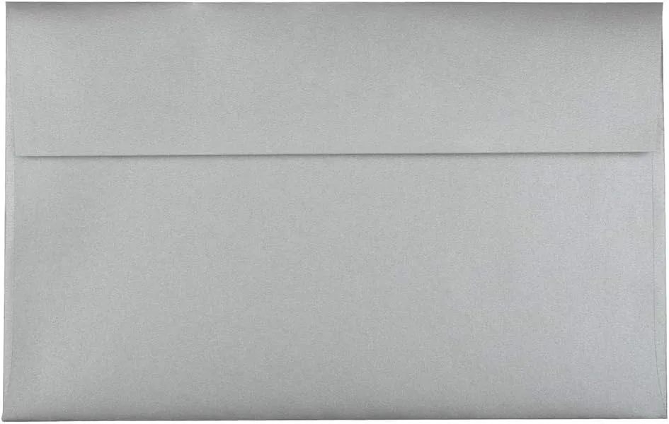 JAM PAPER Silver Stardream Metallic Invitation Envelopes