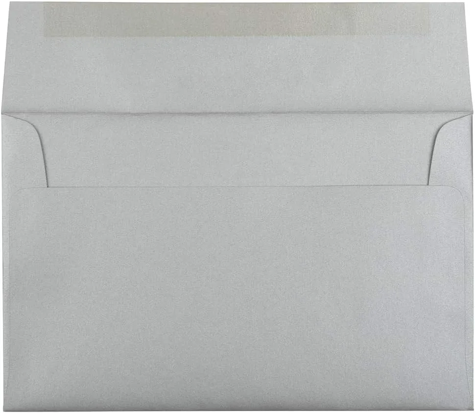 JAM PAPER Silver Stardream Metallic Invitation Envelopes