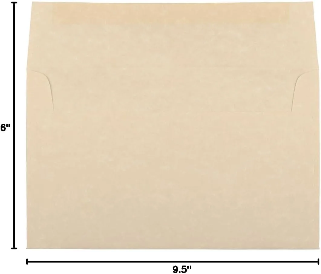 JAM PAPER Parchment Booklet Invitation Envelopes - 24 lb, 30% Recycled
